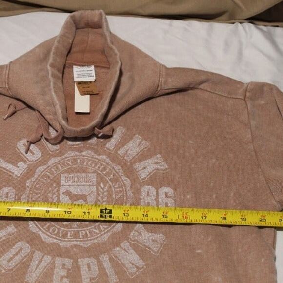 PINK Victoria's Secret XS Cowl-neck Lite Brown Sweatshirt Everyday Lounge - NWT - Picture 7 of 8